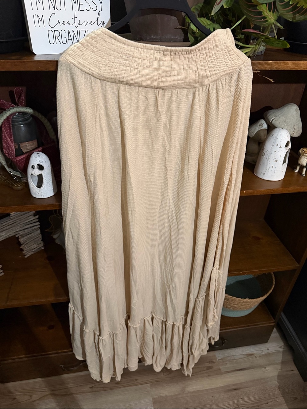 Free People Beach Collection Tan/Beige Flowy Skirt
